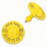 Button-style 840-RFID tag for cattle.